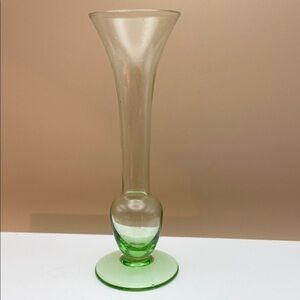 Vintage Victorian Green Glass 6" Bud Vase